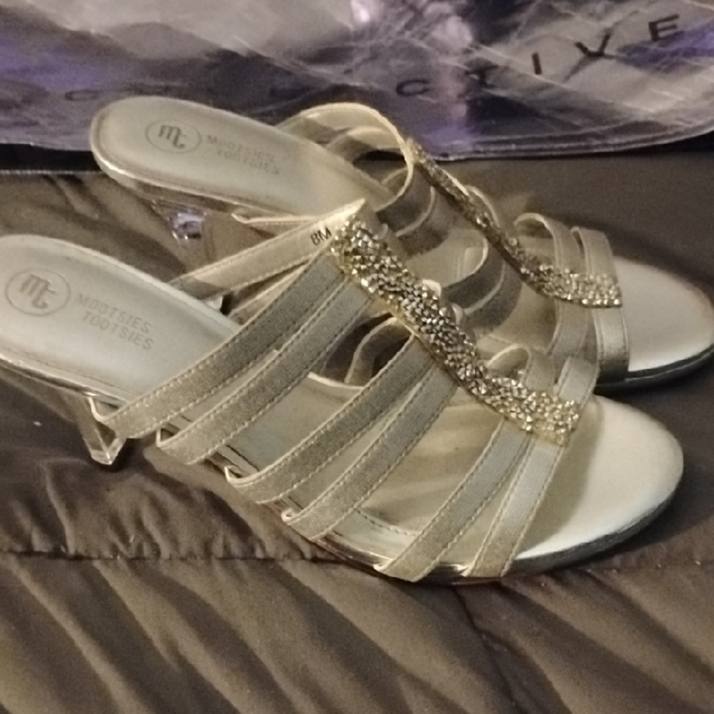 Mootsies Tootsies Gold Embellished Heels